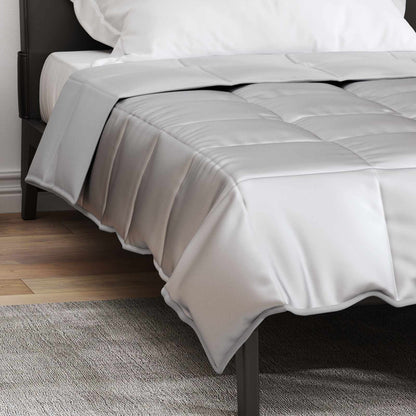 vidaXL Ganzjahresbettdecke Silber 200 x 140 cm Satin und Mikrofaser