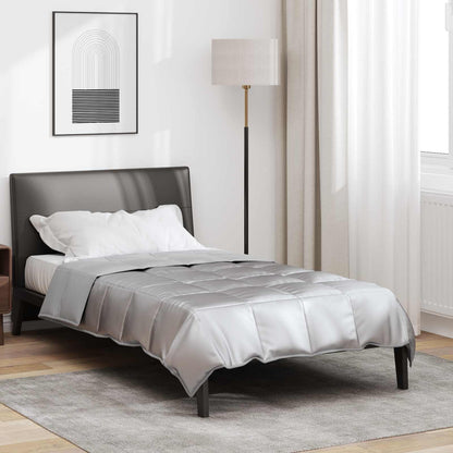 vidaXL Ganzjahresbettdecke Silber 200 x 140 cm Satin und Mikrofaser