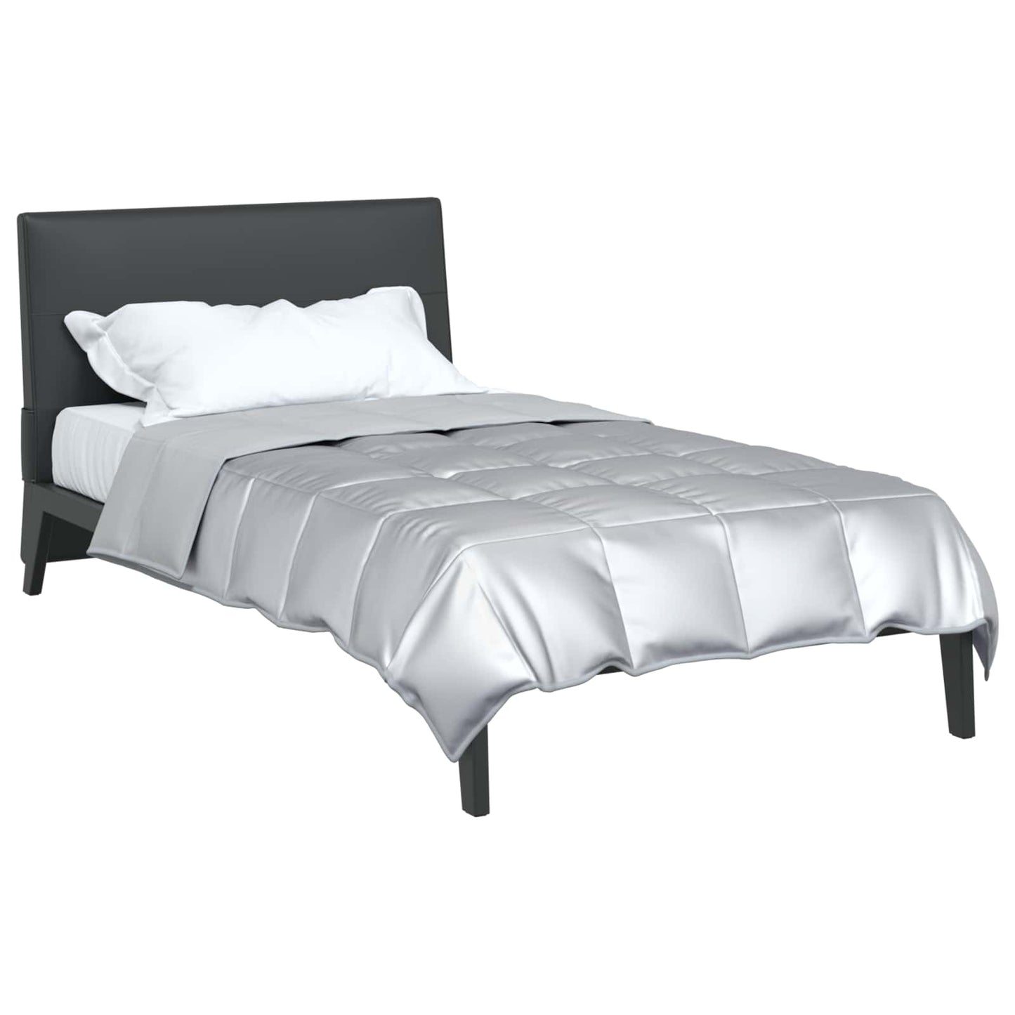 Ganzjahresbettdecke Silber 200 x 155 cm Satin und Mikrofaser