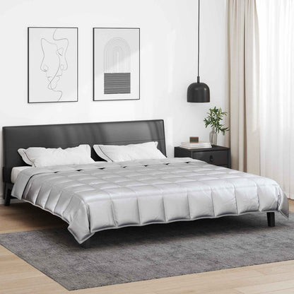 vidaXL Ganzjahresbettdecke Silber 200 x 200 cm Satin und Mikrofaser