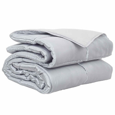 vidaXL Ganzjahresbettdecke Silber 200 x 200 cm Satin und Mikrofaser