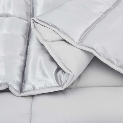 vidaXL Ganzjahresbettdecke Silber 240 x 200 cm Satin und Mikrofaser