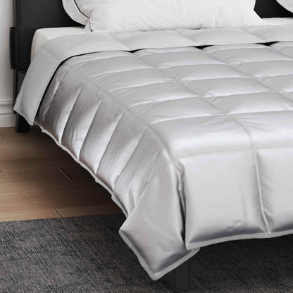vidaXL Ganzjahresbettdecke Silber 240 x 200 cm Satin und Mikrofaser