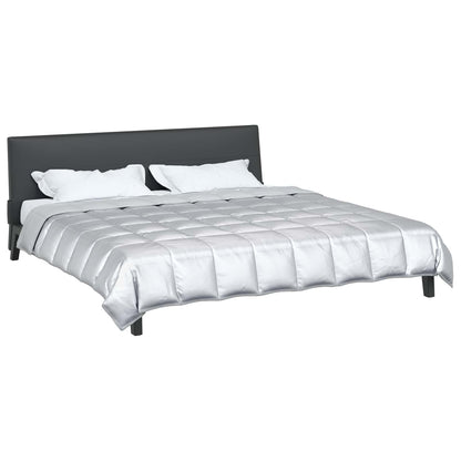 vidaXL Ganzjahresbettdecke Silber 240 x 200 cm Satin und Mikrofaser