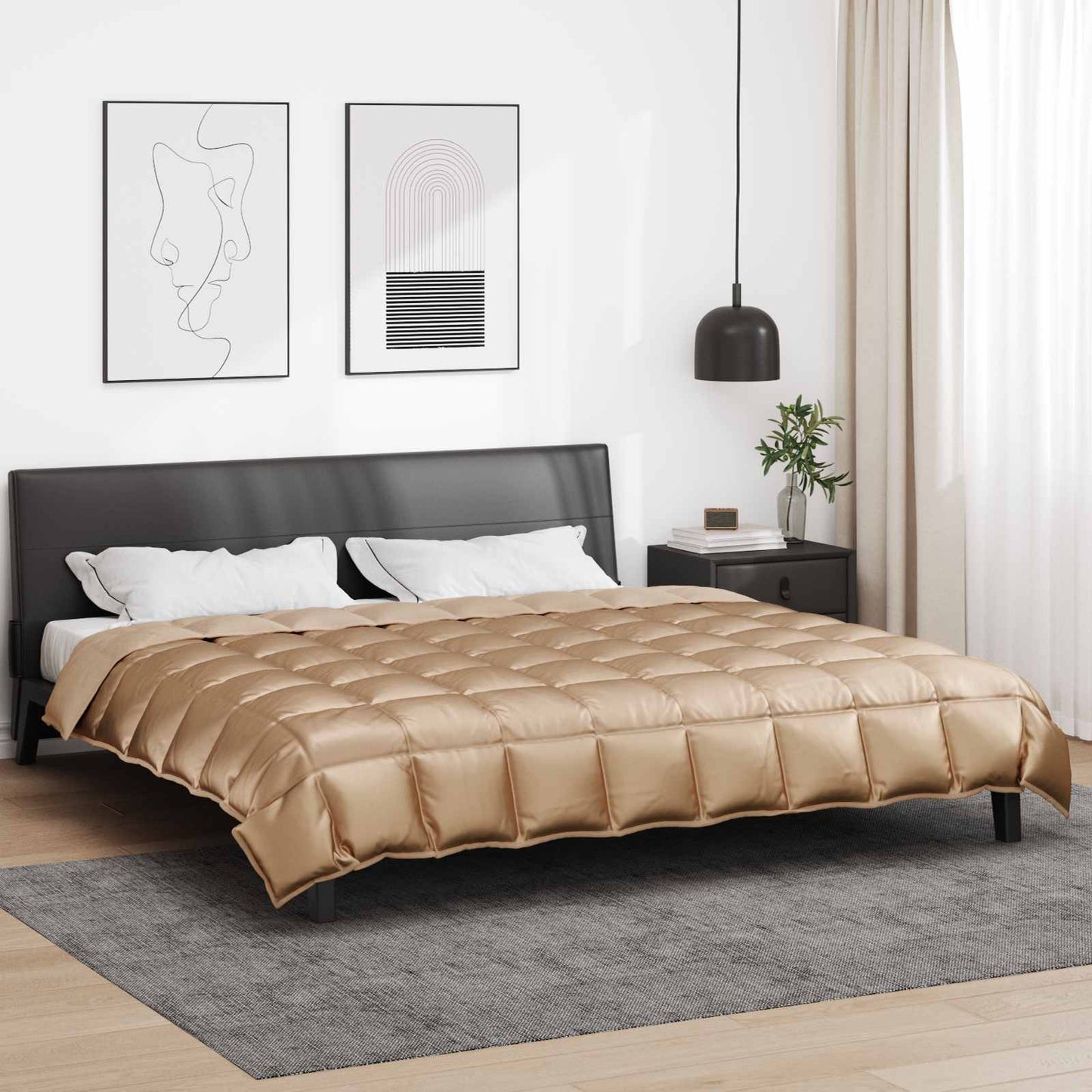 Winterbettdecke Gold 200 x 200 cm Satin und Mikrofaser