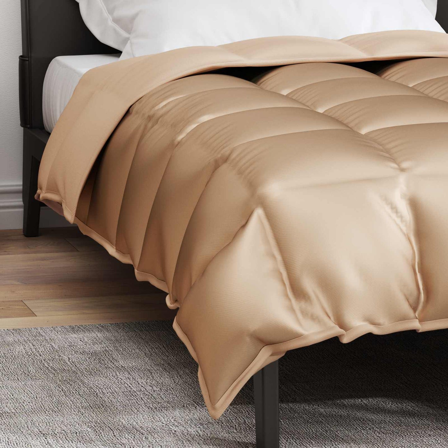 vidaXL Winterbettdecke Gold 220 x 155 cm Satin und Mikrofaser