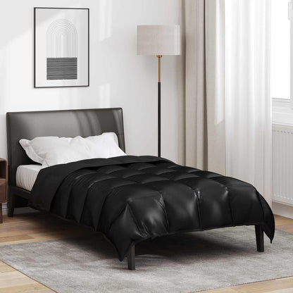 vidaXL Couette d'hiver noire 220 x 135 cm satin et microfibre