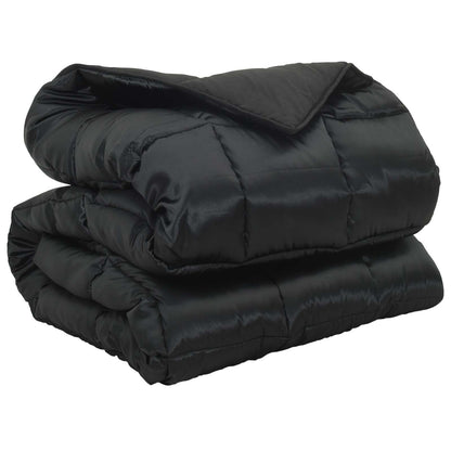 vidaXL Winterbettdecke Schwarz 220 x 240 cm Satin und Mikrofaser