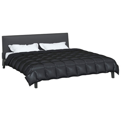 vidaXL Winterbettdecke Schwarz 220 x 240 cm Satin und Mikrofaser