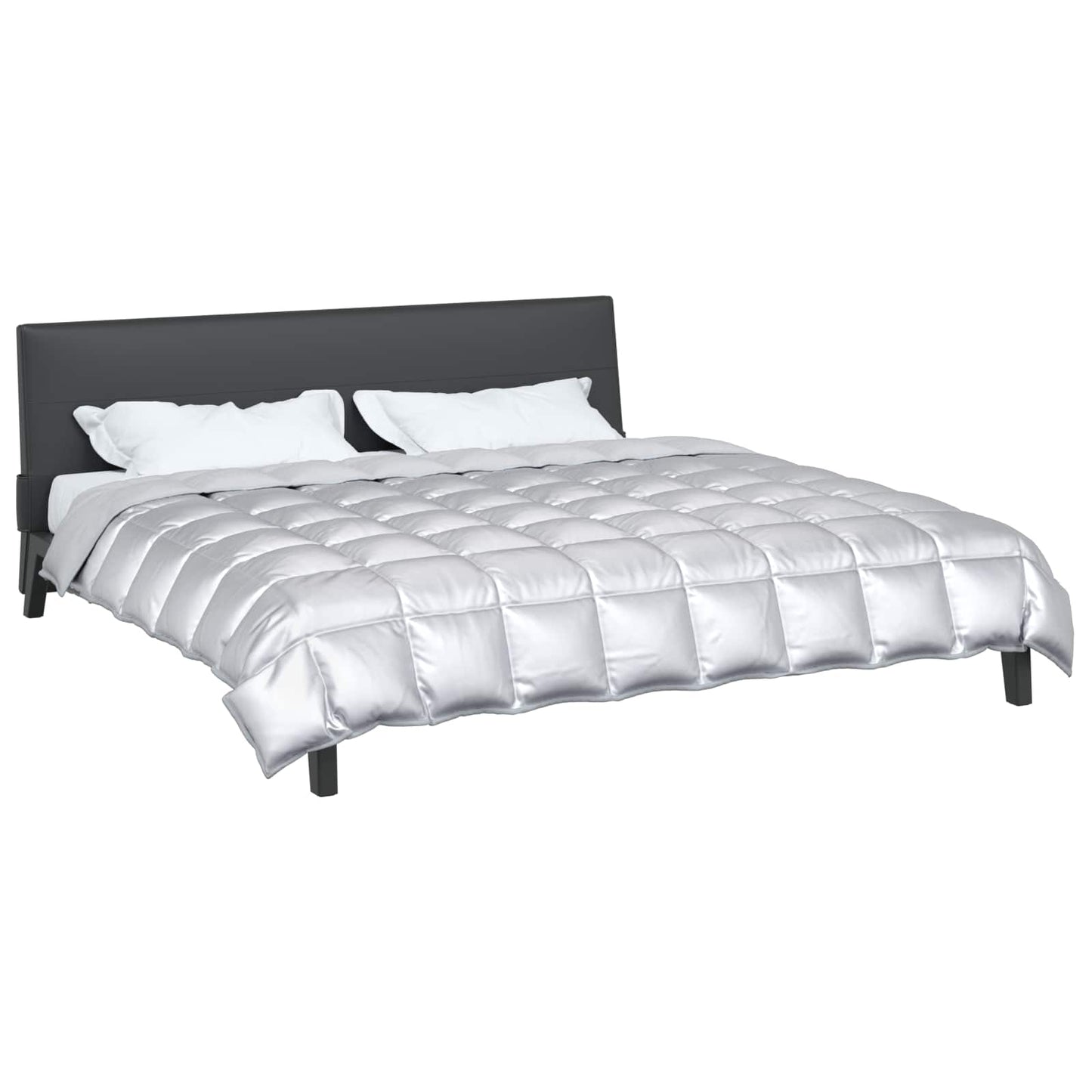 vidaXL Winterbettdecke Silber 240 x 200 cm Satin und Mikrofaser