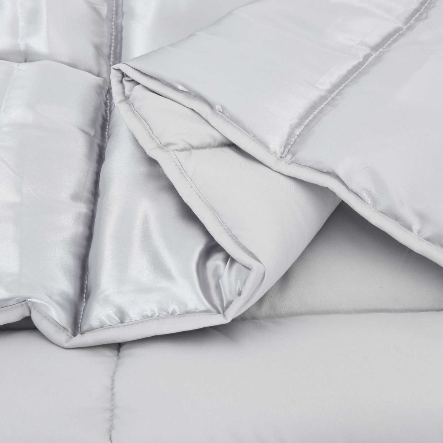 vidaXL Winterbettdecke Silber 220 x 135 cm Satin und Mikrofaser
