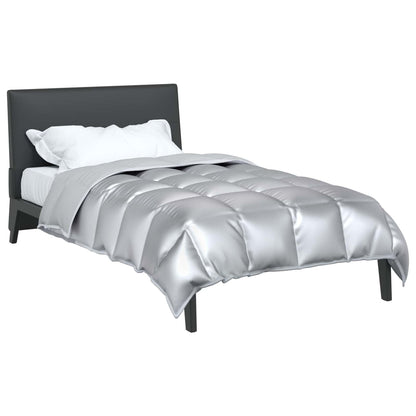 vidaXL Winterbettdecke Silber 220 x 155 cm Satin und Mikrofaser