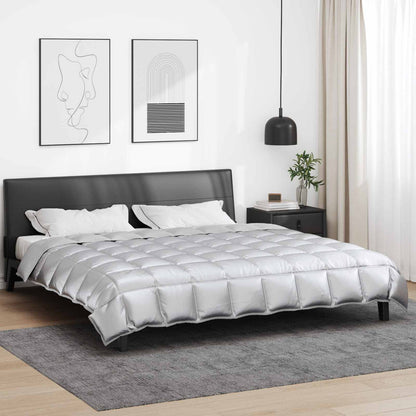 vidaXL Winterbettdecke Silber 220 x 240 cm Satin und Mikrofaser