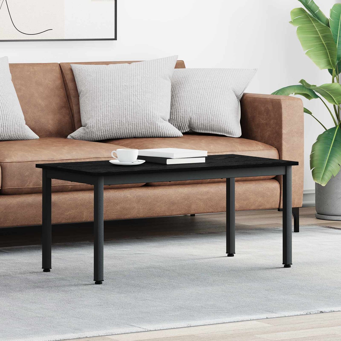 vidaXL Couchtisch Schwarz Eichen-Optik 100 x 50 x 45 cm Holzwerkstoff