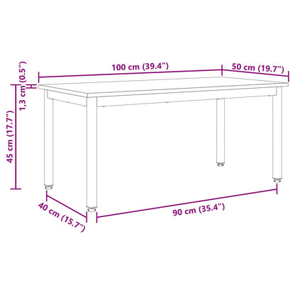 vidaXL Couchtisch Kunsthandwerk Eiche 100 x 50 x 45 cm Holzwerkstoff