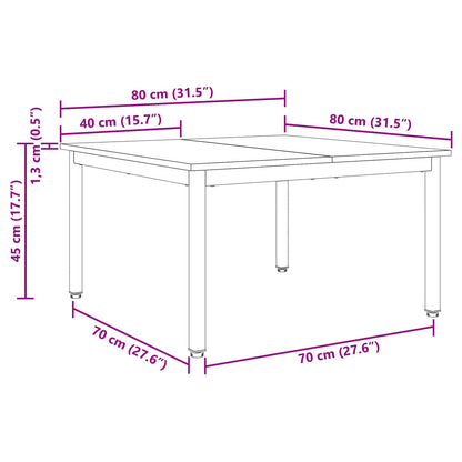 vidaXL Couchtisch Kunsthandwerk Eiche 80 x 80 x 45 cm Holzwerkstoff
