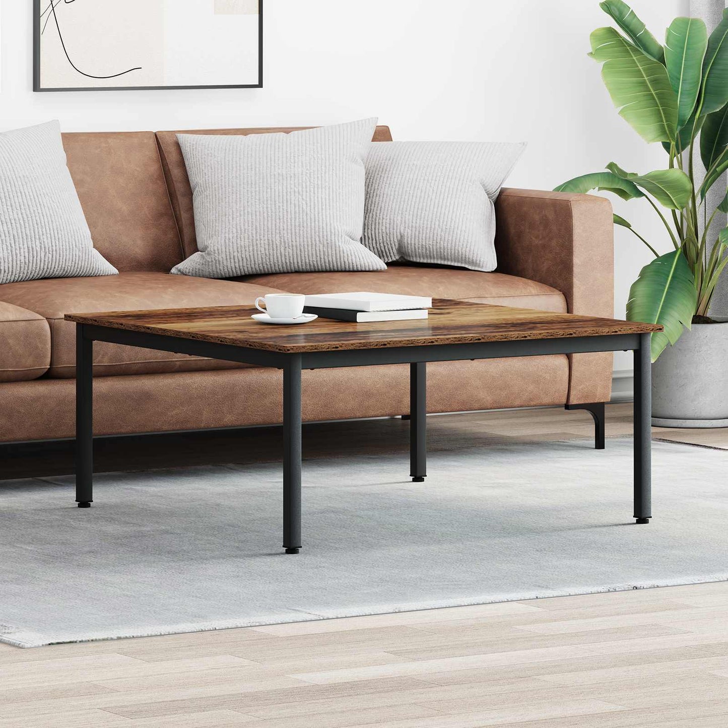 vidaXL Couchtisch Altholz 100 x 100 x 45 cm Holzwerkstoff