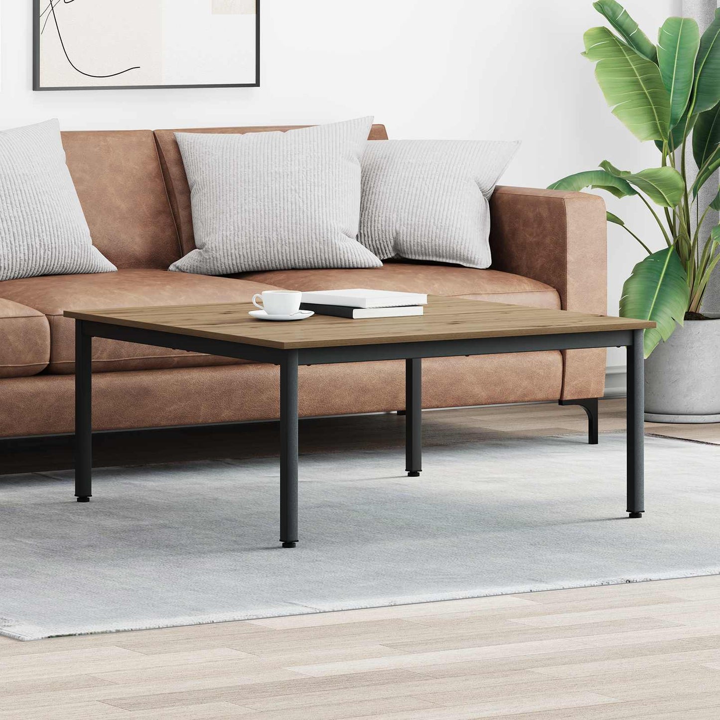 vidaXL Couchtisch Kunsthandwerk Eiche 100 x 100 x 45 cm Holzwerkstoff