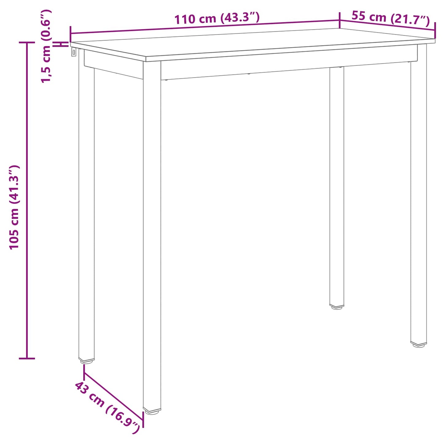 Stehtisch Holzwerkstoff