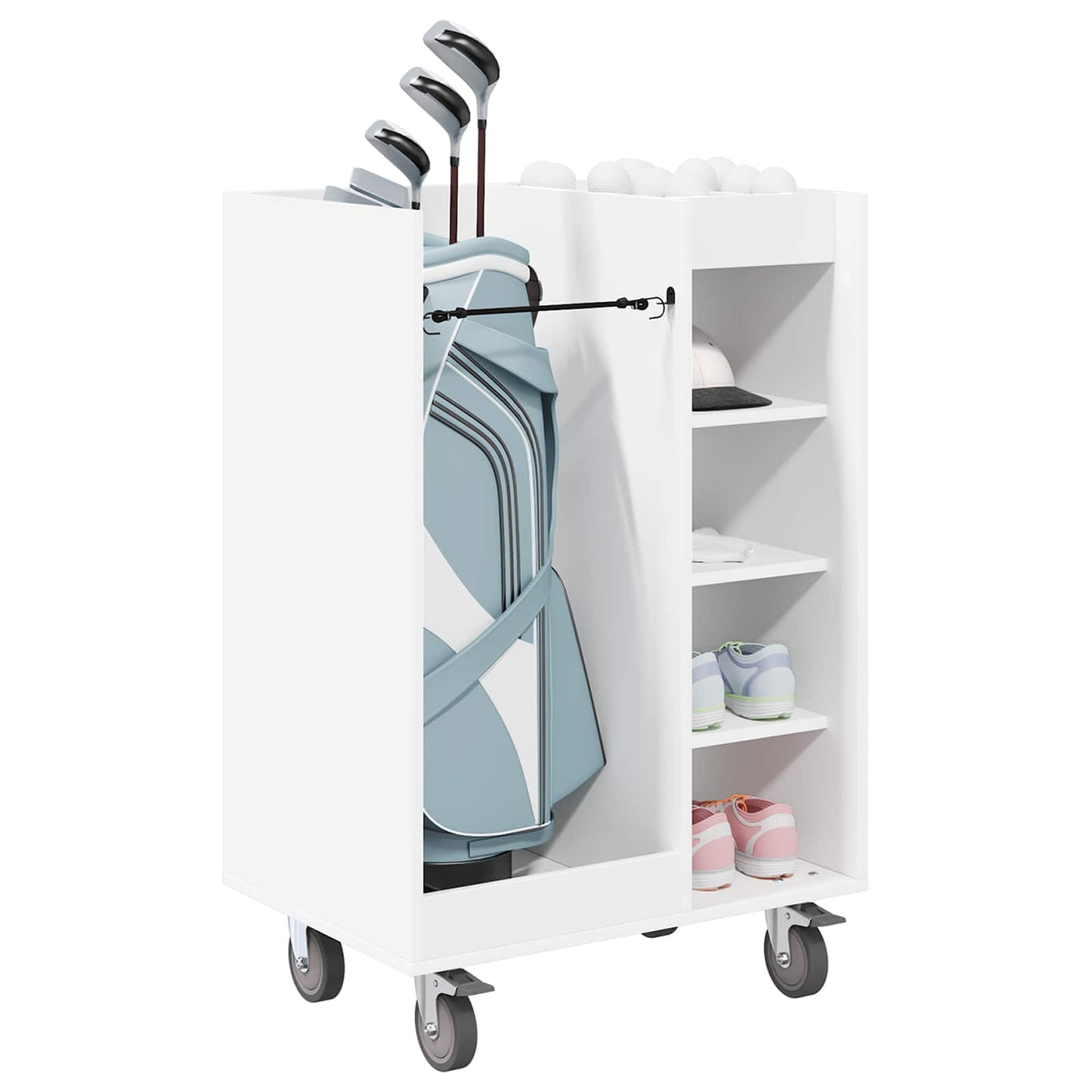 Golf Schrank Mit Rad Uni Weiß 65 x 45 x 98 cm