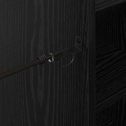 Golf Schrank Mit Rad Uni Schwarz Eichen-Optik 65 x 45 x 98 cm