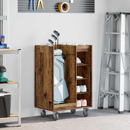 Golf Schrank Mit Rad Uni Altholz 65 x 45 x 98 cm