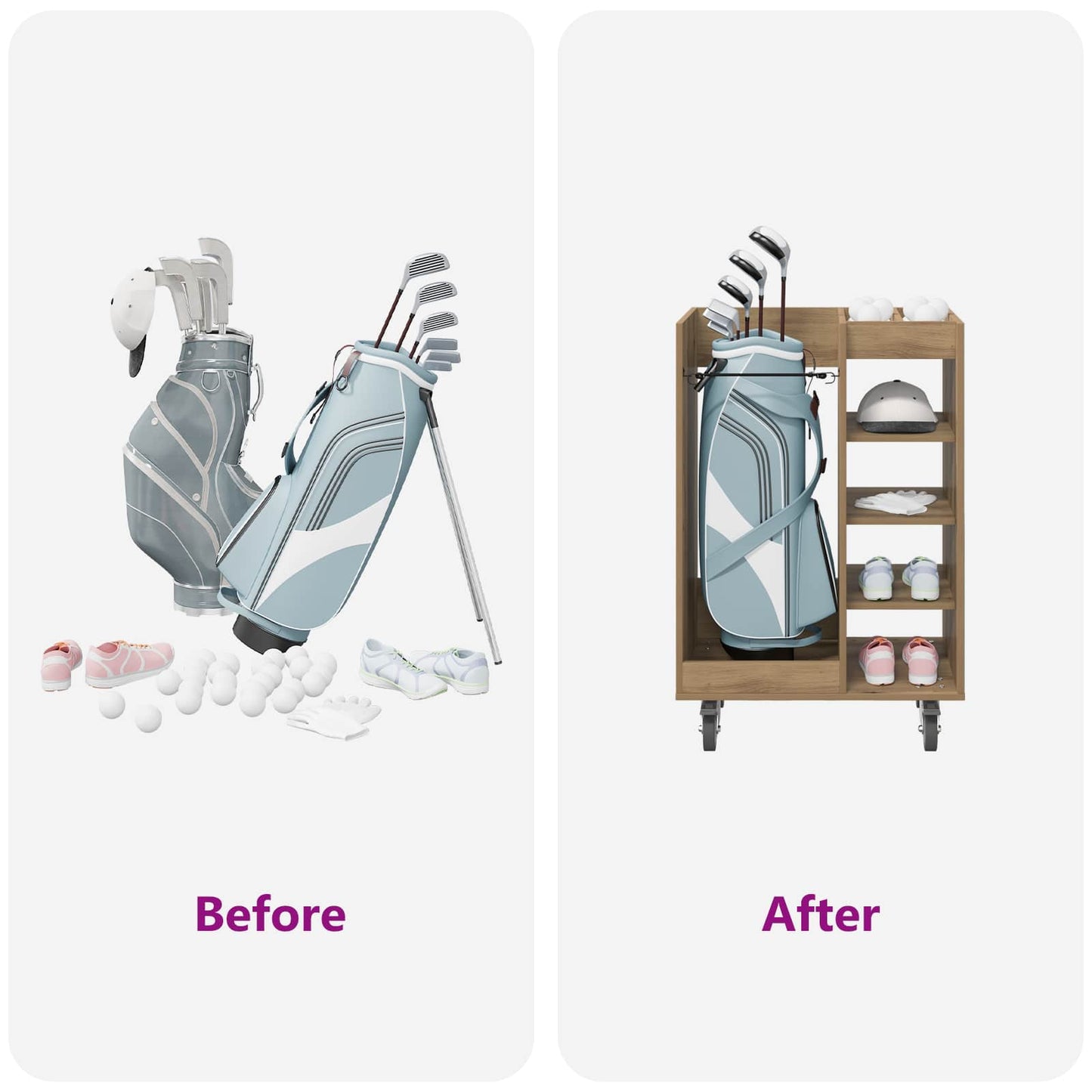 Golf Schrank Mit Rad Uni Artisan-Eiche 65 x 45 x 98 cm