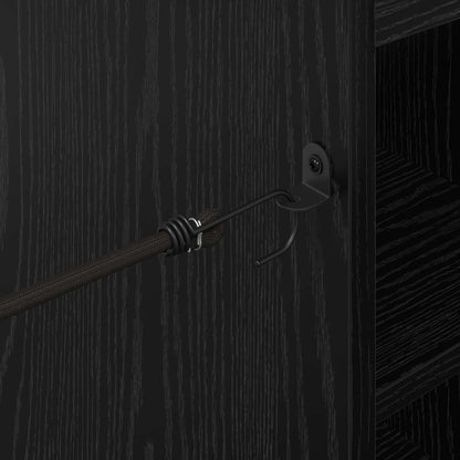 Golf Schrank Mit Rad Uni Schwarz Eichen-Optik 90 x 45 x 98 cm