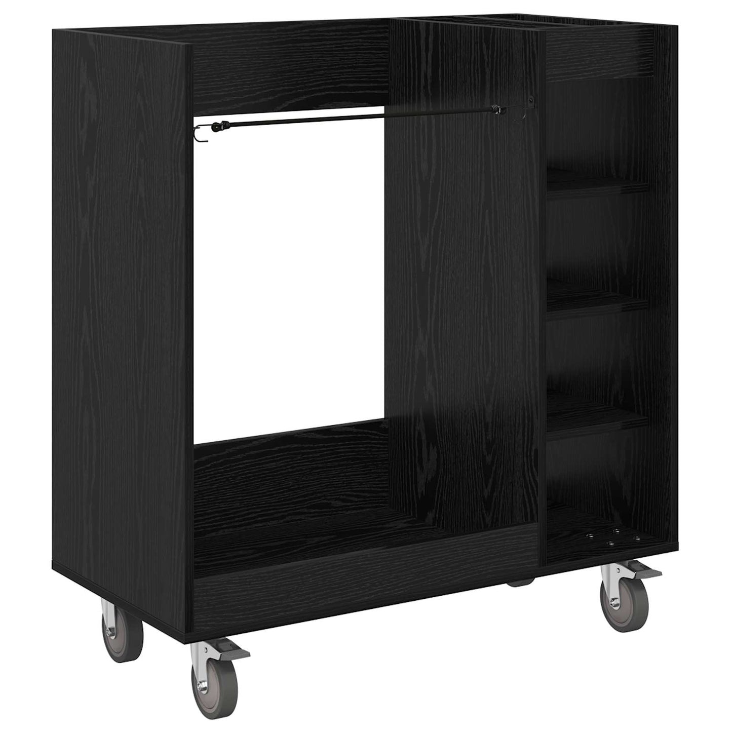 Golf Schrank Mit Rad Uni Schwarz Eichen-Optik 90 x 45 x 98 cm