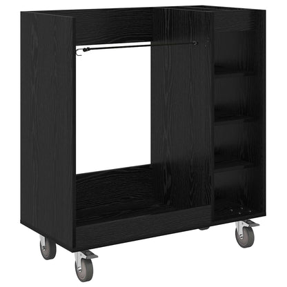 Golf Schrank Mit Rad Uni Schwarz Eichen-Optik 90 x 45 x 98 cm