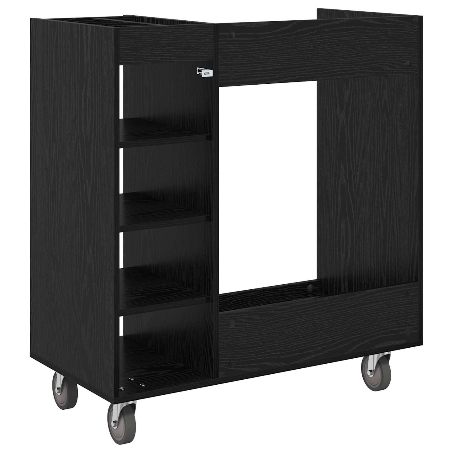 Golf Schrank Mit Rad Uni Schwarz Eichen-Optik 90 x 45 x 98 cm