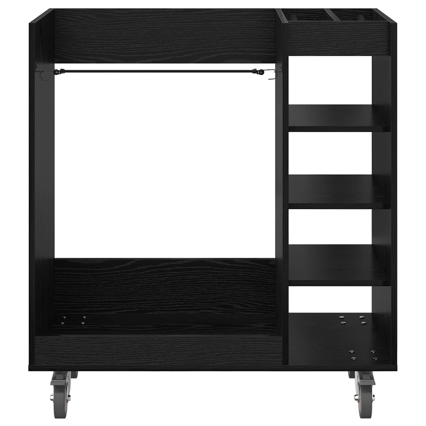 Golf Schrank Mit Rad Uni Schwarz Eichen-Optik 90 x 45 x 98 cm