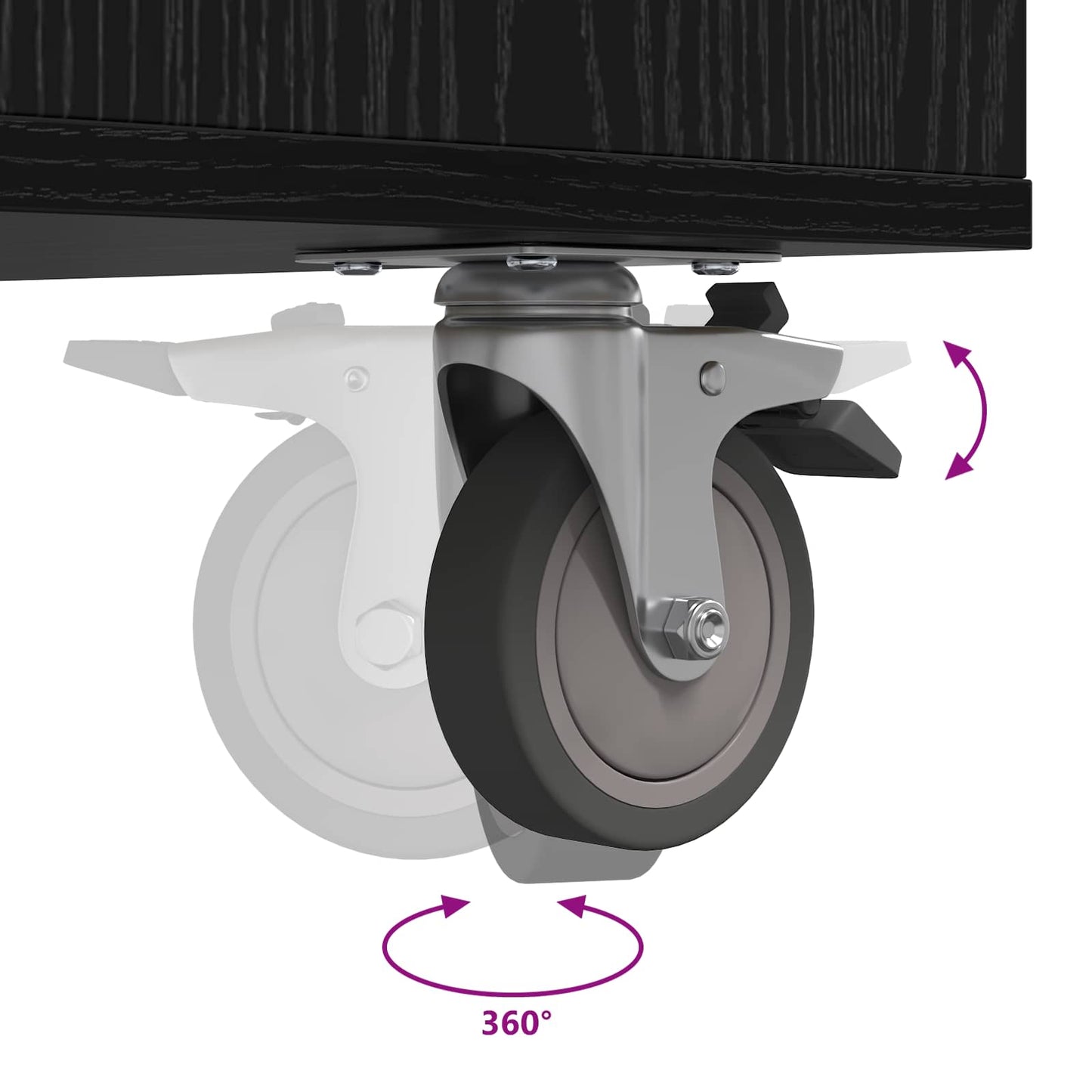 Golf Schrank Mit Rad Uni Schwarz Eichen-Optik 90 x 45 x 98 cm