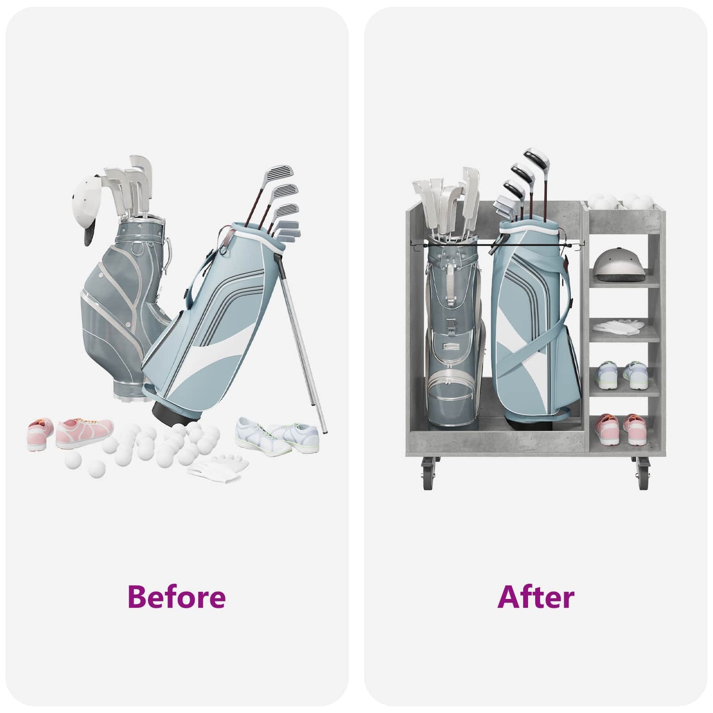 Golf Schrank Mit Rad Uni Beton Grau 90 x 45 x 98 cm