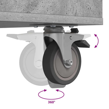 Golf Schrank Mit Rad Uni Beton Grau 90 x 45 x 98 cm