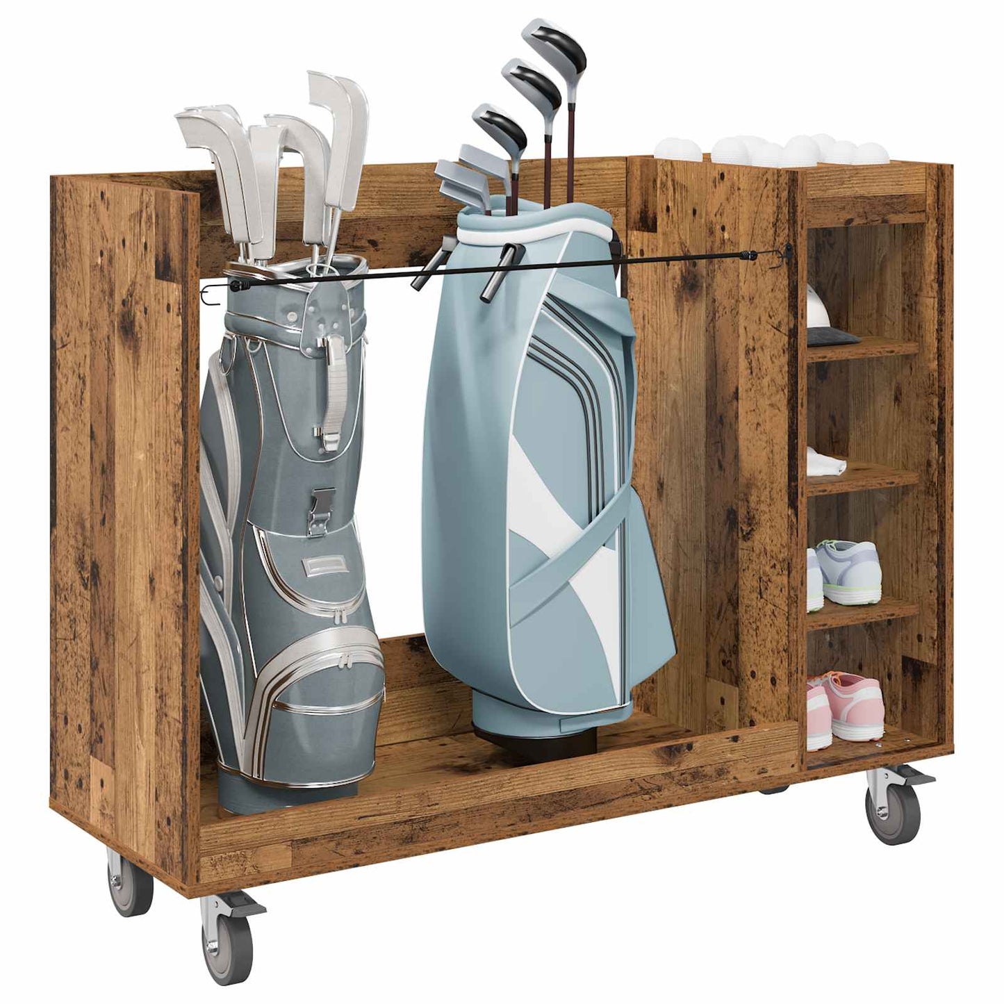 Golf Schrank Mit Rad Uni Altholz 120 x 45 x 98 cm