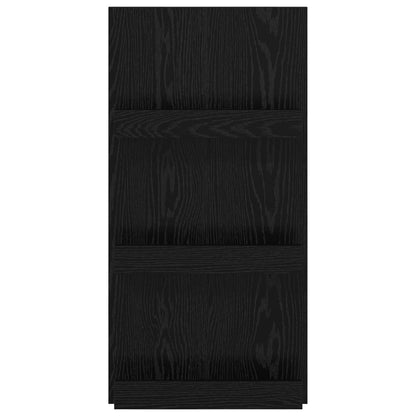 Magazinregal mit Regal Schwarz Eichen-Optik 51 x 11 x 102 cm