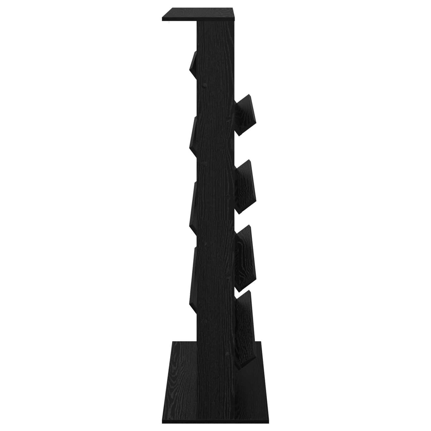 Magazinregal mit Regal Schwarz Eichen-Optik 70 x 41 x 156 cm