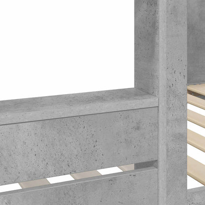 vidaXL Etagenbett für Kinder Beton Grau 75 x 190 cm Holzwerkstoff