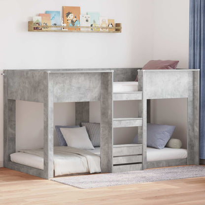 vidaXL Etagenbett für Kinder Beton Grau 75 x 190 cm Holzwerkstoff