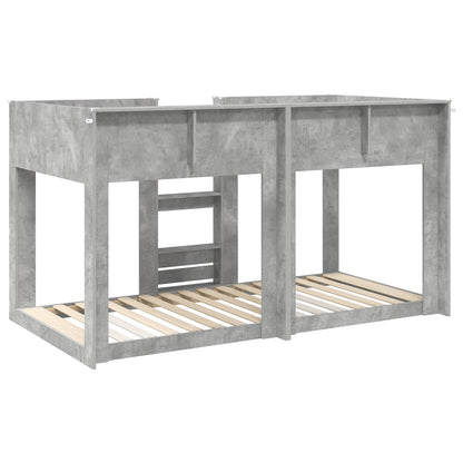 vidaXL Etagenbett für Kinder Beton Grau 75 x 190 cm Holzwerkstoff