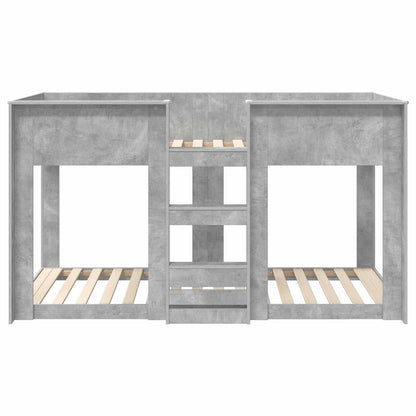vidaXL Etagenbett für Kinder Beton Grau 75 x 190 cm Holzwerkstoff