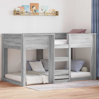 vidaXL Etagenbett für Kinder Graues Sonoma 75 x 190 cm Holzwerkstoff