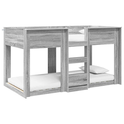 vidaXL Etagenbett für Kinder Graues Sonoma 75 x 190 cm Holzwerkstoff