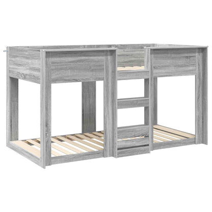 vidaXL Etagenbett für Kinder Graues Sonoma 75 x 190 cm Holzwerkstoff