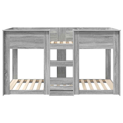 vidaXL Etagenbett für Kinder Graues Sonoma 75 x 190 cm Holzwerkstoff