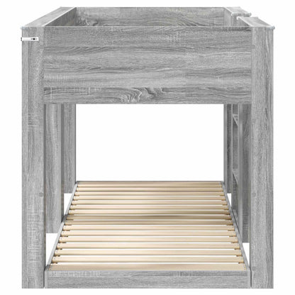 vidaXL Etagenbett für Kinder Graues Sonoma 75 x 190 cm Holzwerkstoff