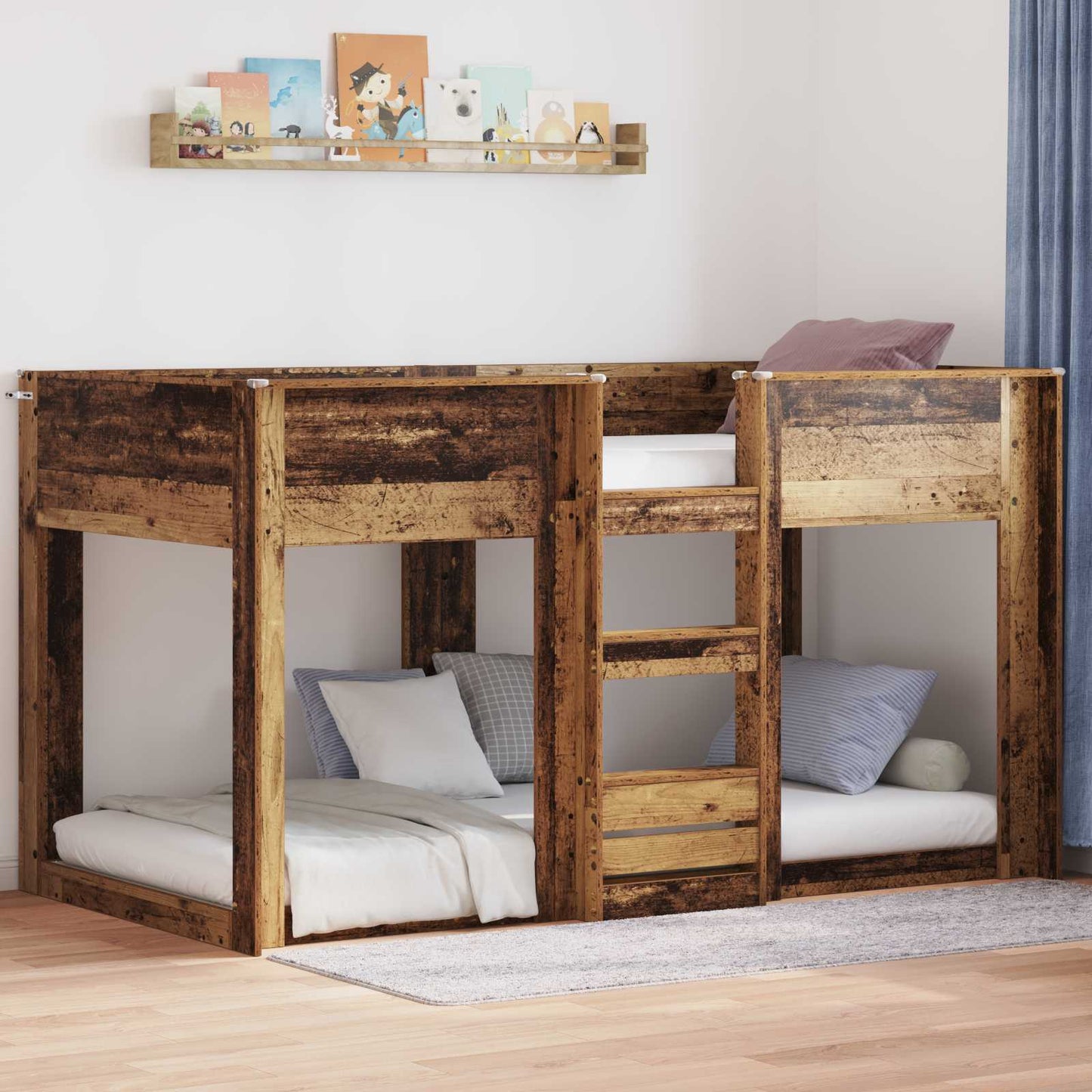 vidaXL Etagenbett für Kinder Altholz 75 x 190 cm Holzwerkstoff