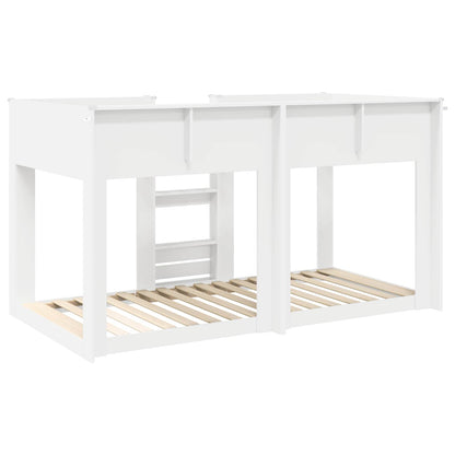 vidaXL Etagenbett für Kinder Weiß 90 x 190 cm Holzwerkstoff