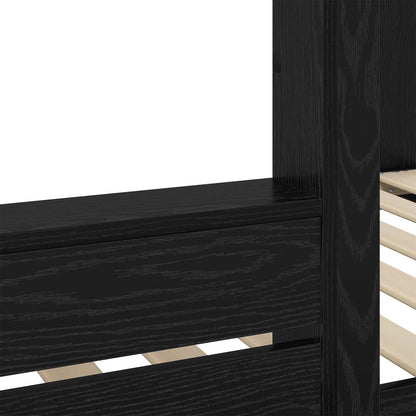 vidaXL Etagenbett für Kinder Schwarz Eichen-Optik 90 x 190 cm